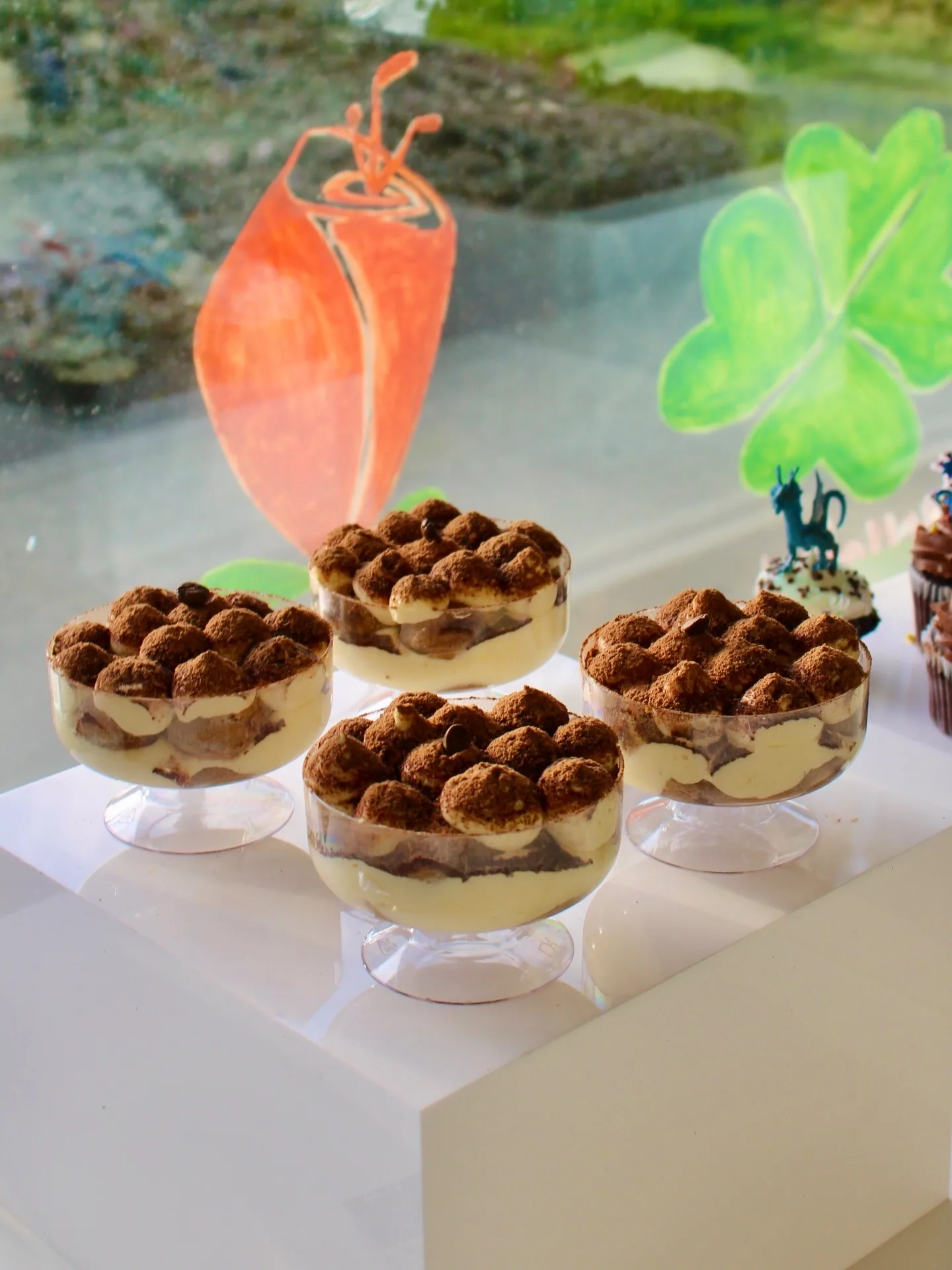 Individual tiramisu cups prepared for Forno Via’s After-Dinner Experience